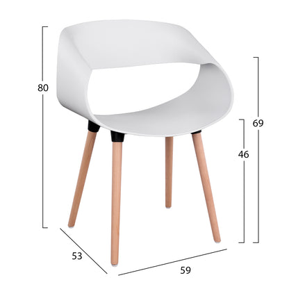 ΣΕΤ ΤΡΑΠΕΖΑΡΙΑΣ 5 ΤΜΧ MAGGIE MDF TOP & ΠΟΛΥΠΡΟΠΥΛΕΝΙΟ ΣΕ ΛΕΥΚΟ ΧΡΩΜΑ