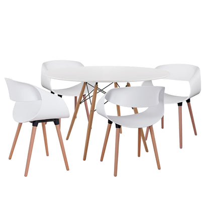 ΣΕΤ ΤΡΑΠΕΖΑΡΙΑΣ 5 ΤΜΧ MAGGIE MDF TOP & ΠΟΛΥΠΡΟΠΥΛΕΝΙΟ ΣΕ ΛΕΥΚΟ ΧΡΩΜΑ
