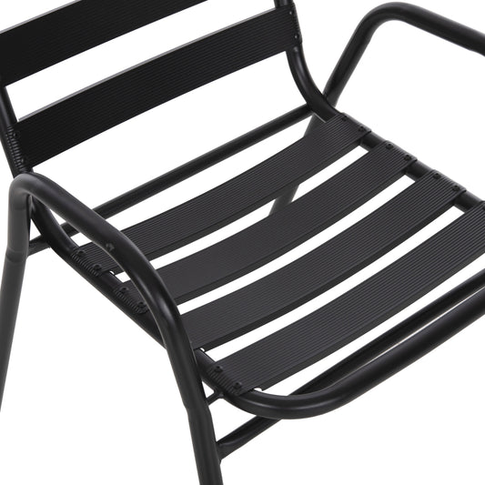 DINING SET 5 PCS ADAM METAL CHAIRS & TABLE 110x60cm BLACK