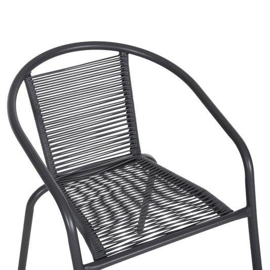 5-PIECE SWIFTER DINING SET METAL CHAIRS & TABLE 110x60cm GREY