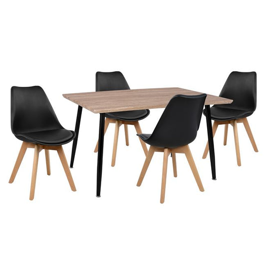 DINING SET 5PCS TABLE 120x70x76,5 & VEGAS CHAIRS