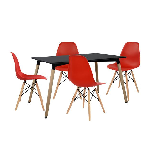 5 PC DINING SET WITH TABLE AND 4 CHAIRS 120x80x73
