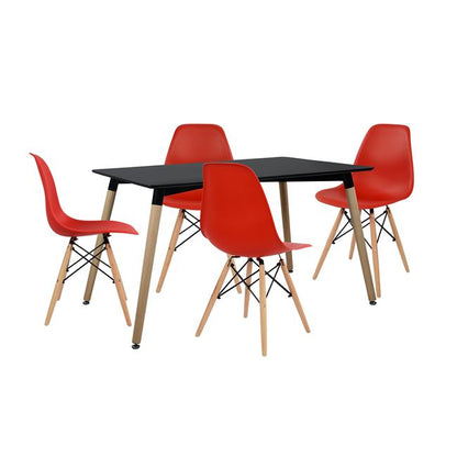 5 PC DINING SET WITH TABLE AND 4 CHAIRS 120x80x73