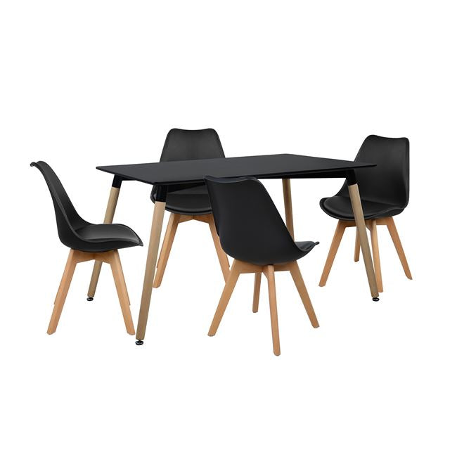 5 PC DINING SET WITH TABLE AND 4 CHAIRS 120x80x73