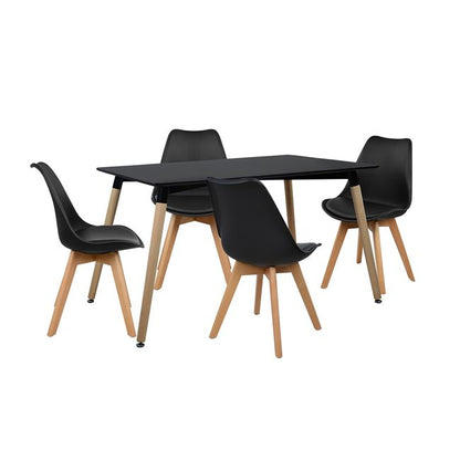 5 PC DINING SET WITH TABLE AND 4 CHAIRS 120x80x73