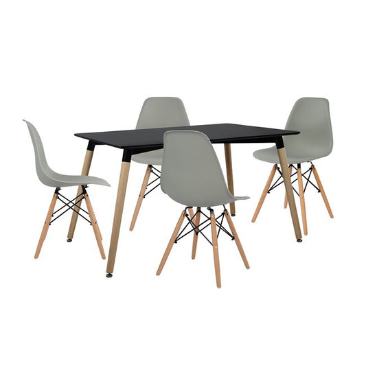 DINING SET 5 PCS WITH TABLE AND 4 CHAIRS 120x80x73