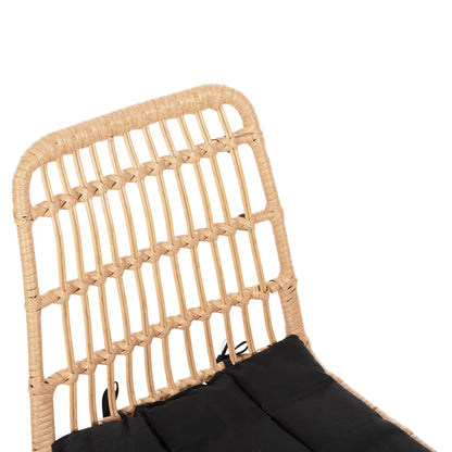 ΣΕΤ ΤΡΑΠΕΖΑΡΙΑΣ 7 ΤΜΧ ALLEGRA WICKER ΜΠΕΖ ΜΕΤΑΛΛΟ ΜΑΥΡΟ