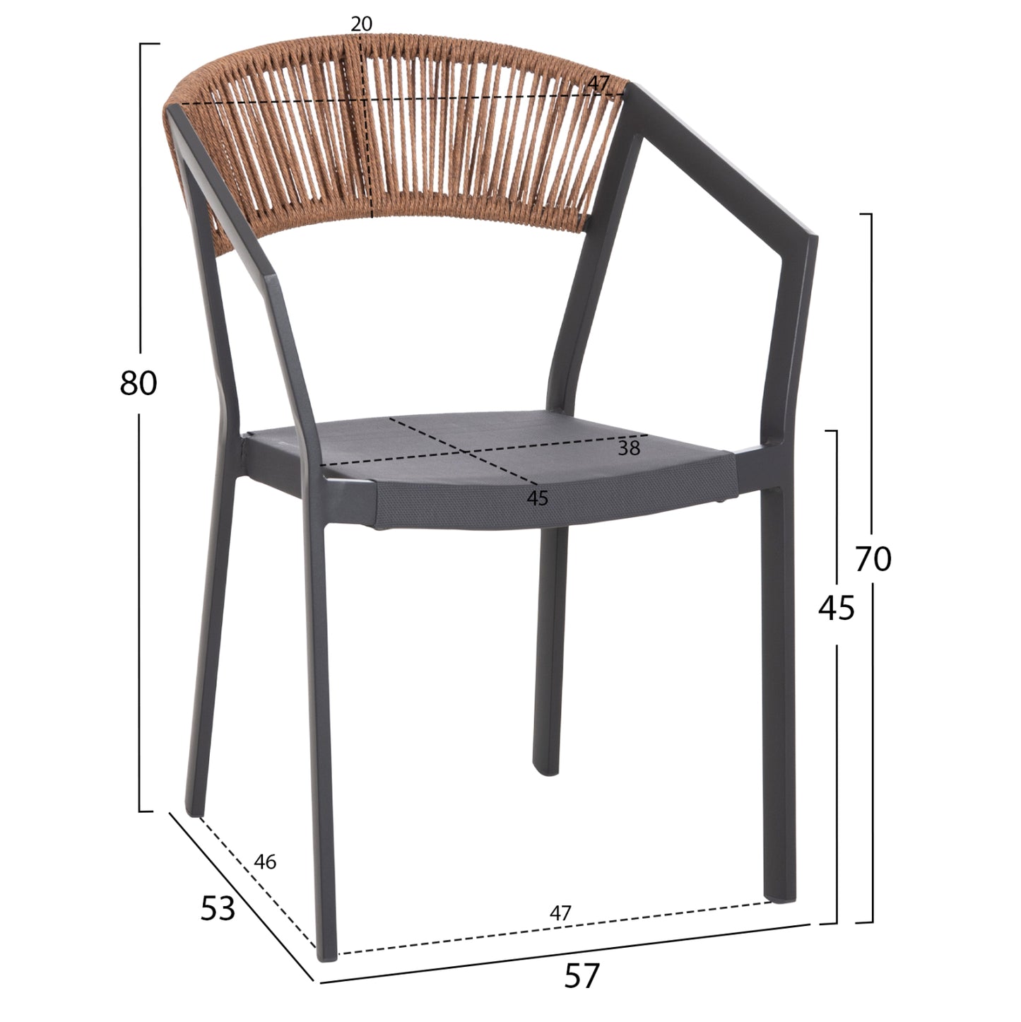 7 PC DINING SET MIRI GREY METAL TABLE ALUMINIUM CHAIRS