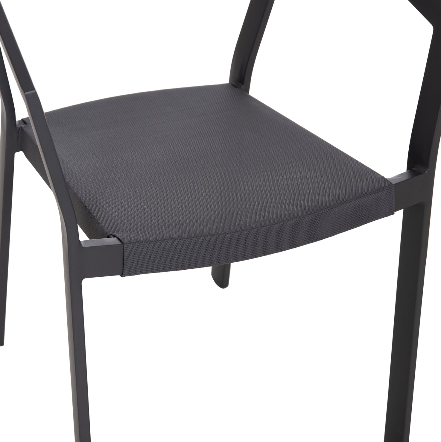 7 PC DINING SET MIRI GREY METAL TABLE ALUMINIUM CHAIRS