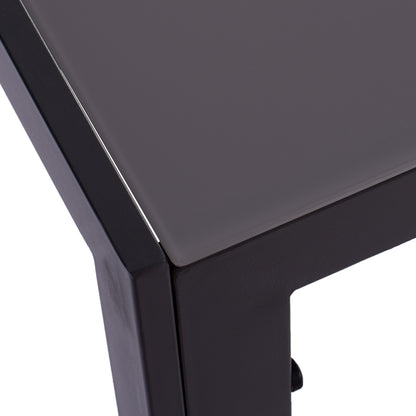 DINING SET 7 PCS BERG TABLE METAL GREY ALUMINUM CHAIRS