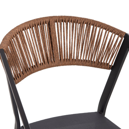 DINING SET 7 PCS BERG TABLE METAL GREY ALUMINUM CHAIRS