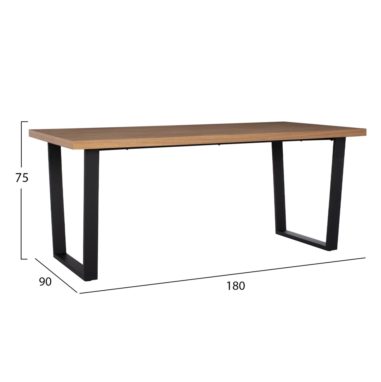 DINING SET 7 PCS MANIDO MDF TOP FABRIC TAUPE & METAL BLACK