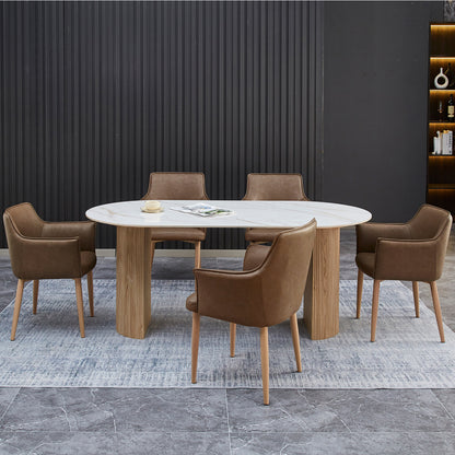 ΣΕΤ ΤΡΑΠΕΖΑΡΙΑΣ 7 ΤΜΧ MELLOW ΚΕΡΑΜΙΚΟ TOP/MDF ΠΟΔΙΑ PU ΚΑΦΕ/ΜΕΤΑΛ. ΠΟΔΙΑ