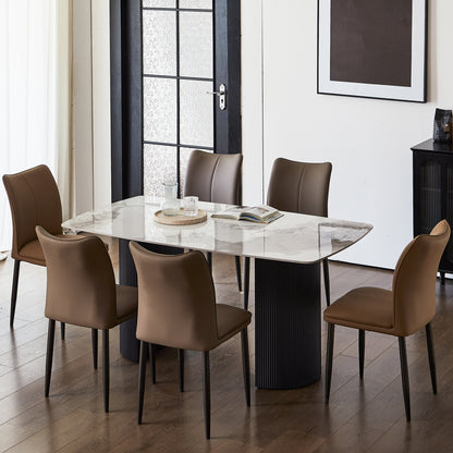 ΣΕΤ ΤΡΑΠΕΖΑΡΙΑΣ 7 ΤΜΧ MINAO ΚΕΡΑΜΙΚΟ TOP/MDF ΠΟΔΙΑ PU ΚΑΦΕ/ΜΕΤΑΛ. ΠΟΔΙΑ