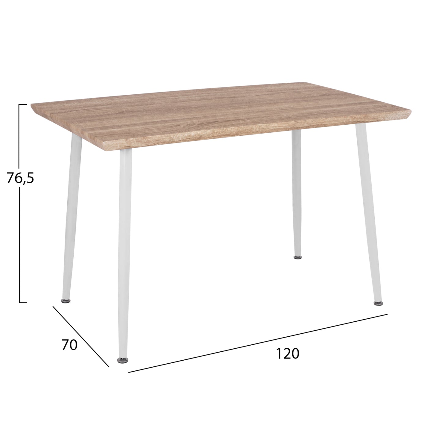DINING SET INDOOR 5PCS PALOMA WHITE SONAMA MDF TOP