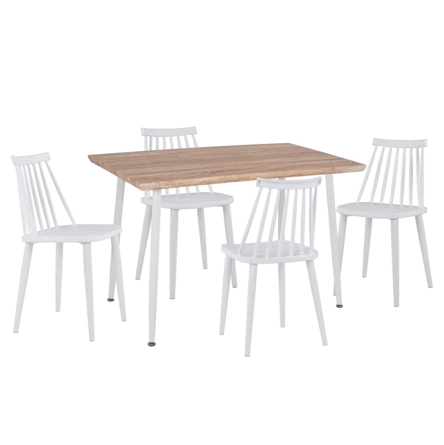 DINING SET INDOOR 5PCS PALOMA WHITE SONAMA MDF TOP