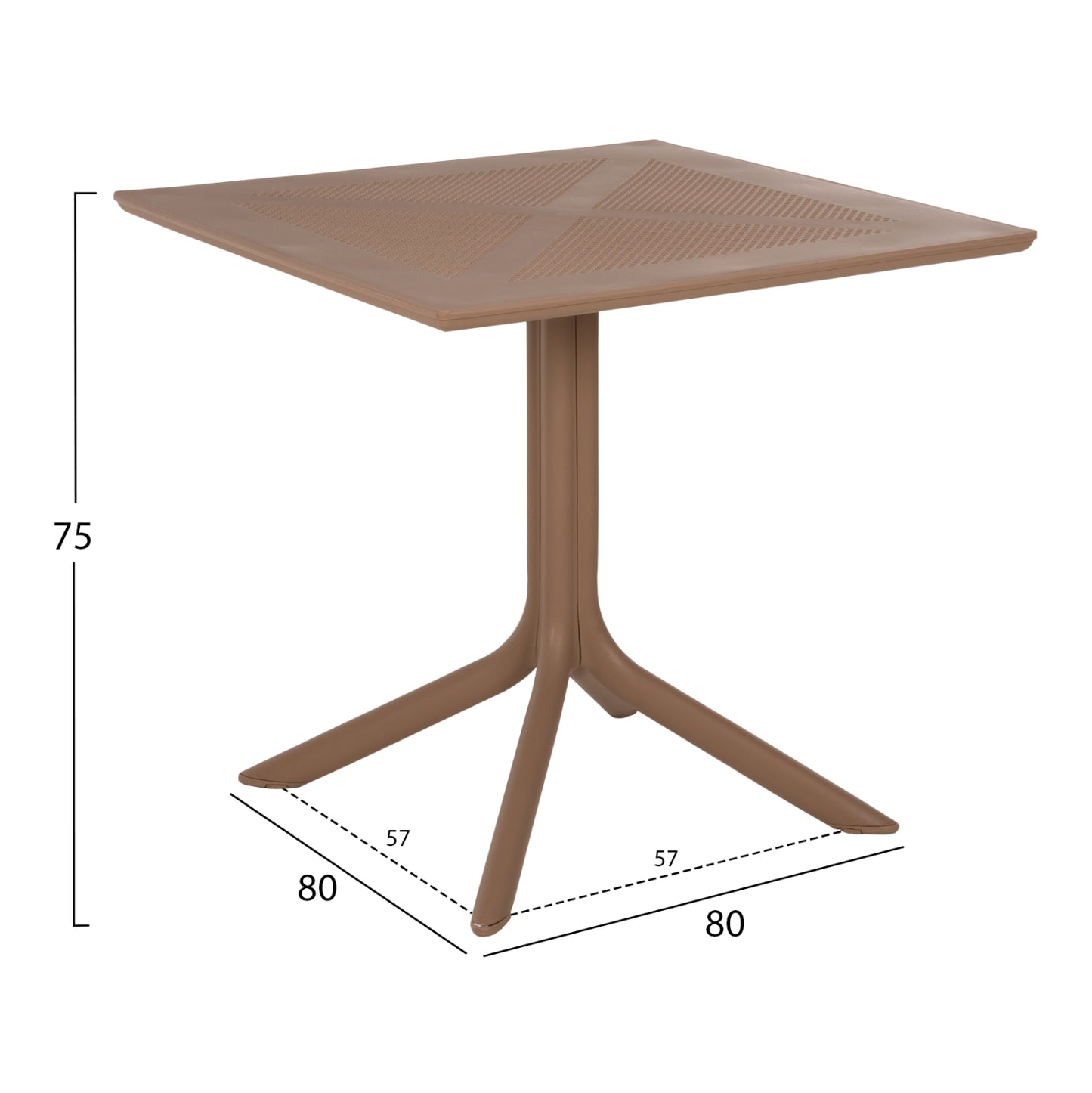 CLEO 3-PIECE OUTDOOR DINING SET POLYPROPYLENE IN CAPPUCCINO