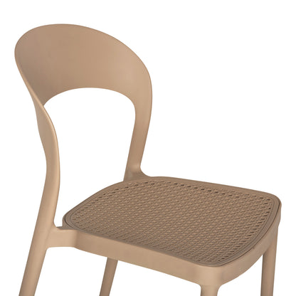 CLEO 3-PIECE OUTDOOR DINING SET POLYPROPYLENE IN CAPPUCCINO