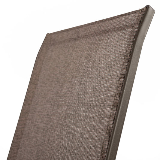 OUTDOOR DINING SET 5 PCS ADAM METAL & TEXTILENE BROWN