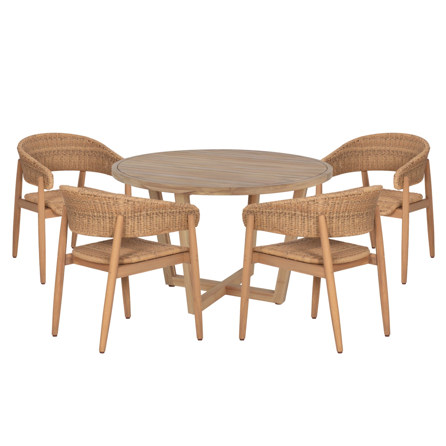 PARAISO OUTDOOR DINING SET 5 PCS ACACIA WOOD & NATURAL ROPE