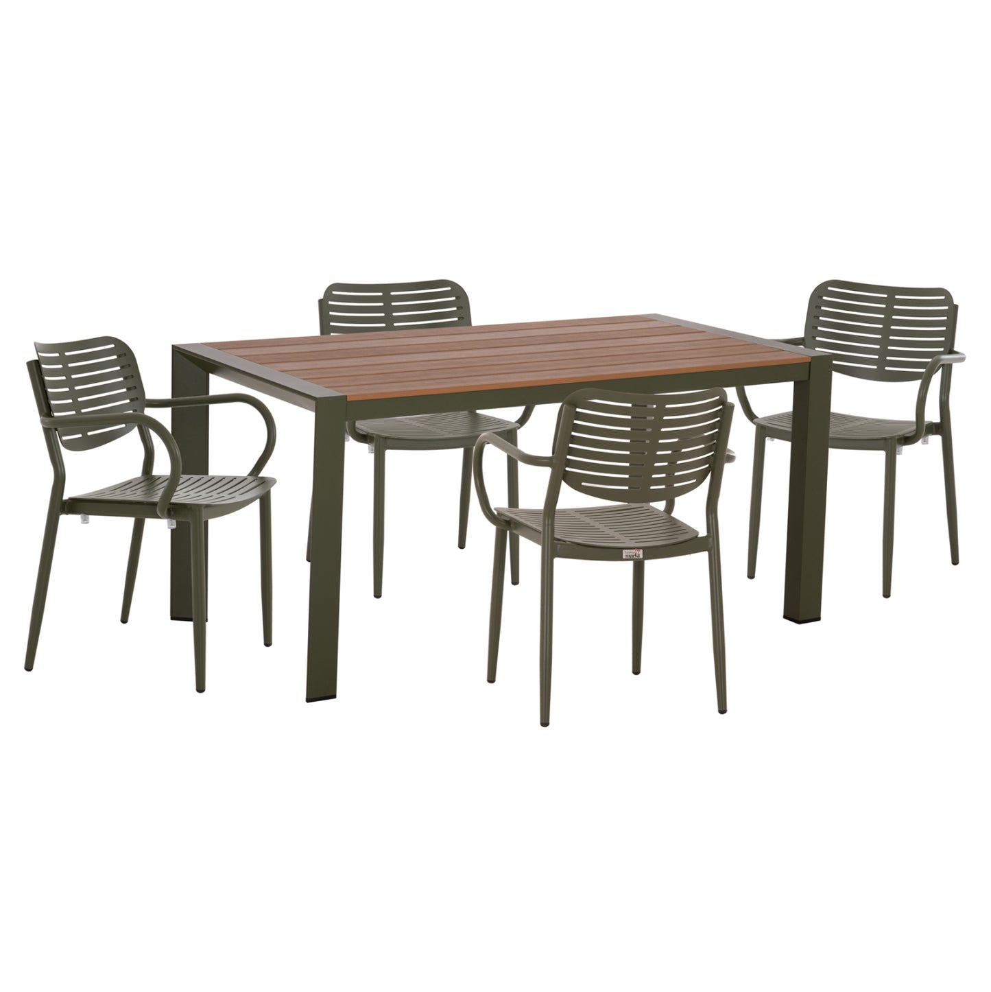 ΣΕΤ ΤΡΑΠΕΖΑΡΙΑΣ ΕΞ. ΧΩΡΟΥ 5 ΤΜΧ HILLIARD OLIVE GREEN ΑΛΟΥΜΙΝΙΟ POLYWOOD