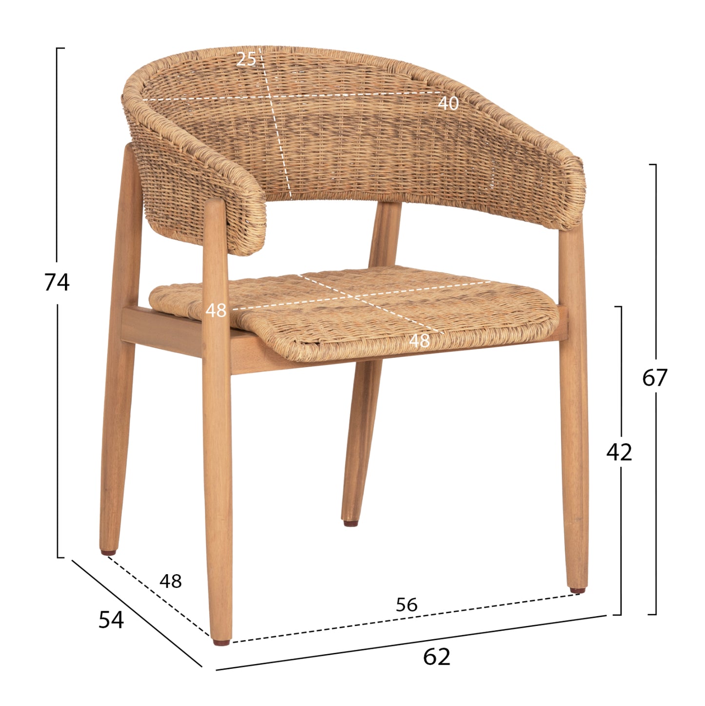 OUTDOOR DINING SET 7 PCS RAIKKO ACACIA WOOD & NATURAL ROPE