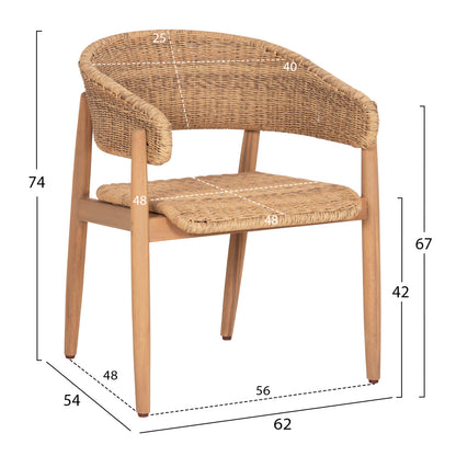 OUTDOOR DINING SET 7 PCS RAIKKO ACACIA WOOD & NATURAL ROPE