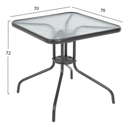 3PC OUTDOOR DINING SET FIGO METAL GREY P.E. RATTAN IN NATURAL