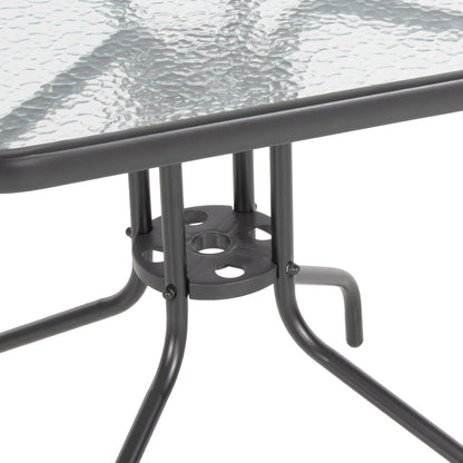 OUTDOOR DINING SET 3 PCS FIGO METAL & P.E. RATTAN IN GREY