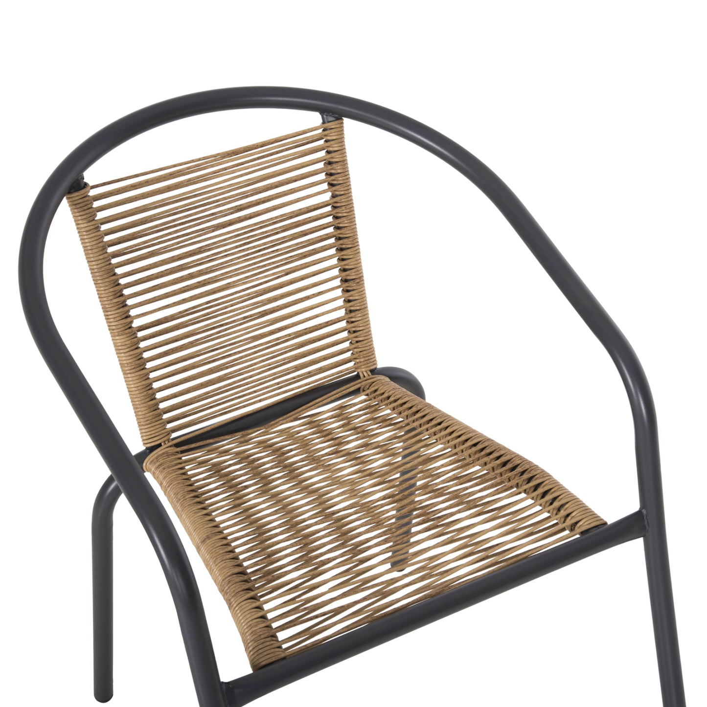 3PC OUTDOOR DINING SET FIGO METAL GREY P.E. RATTAN IN NATURAL