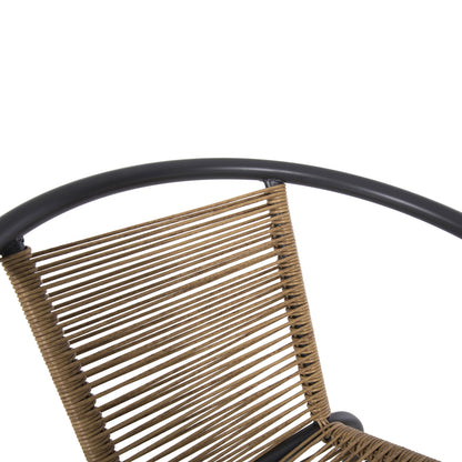 3PC OUTDOOR DINING SET FIGO METAL GREY P.E. RATTAN IN NATURAL