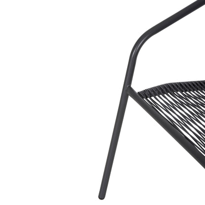 OUTDOOR DINING SET 3 PCS FIGO METAL & P.E. RATTAN IN GREY