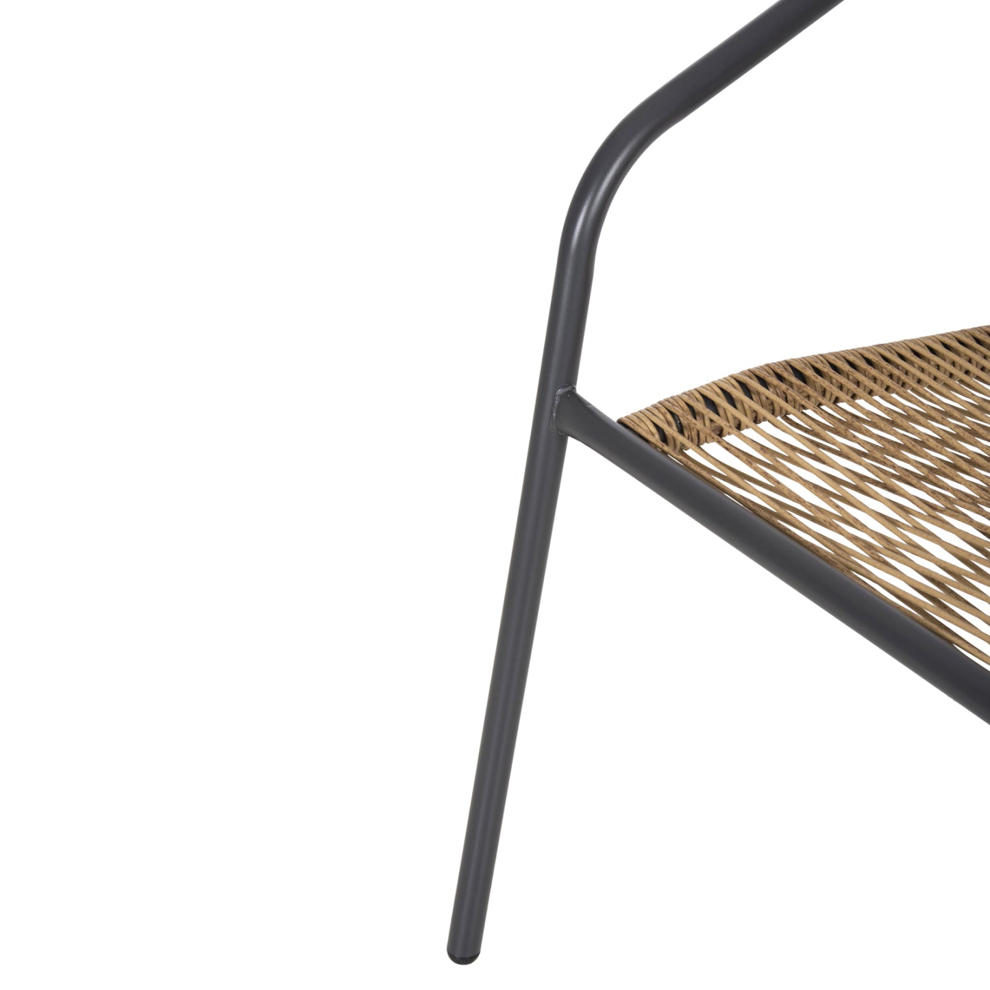 3PC OUTDOOR DINING SET FIGO METAL GREY P.E. RATTAN IN NATURAL