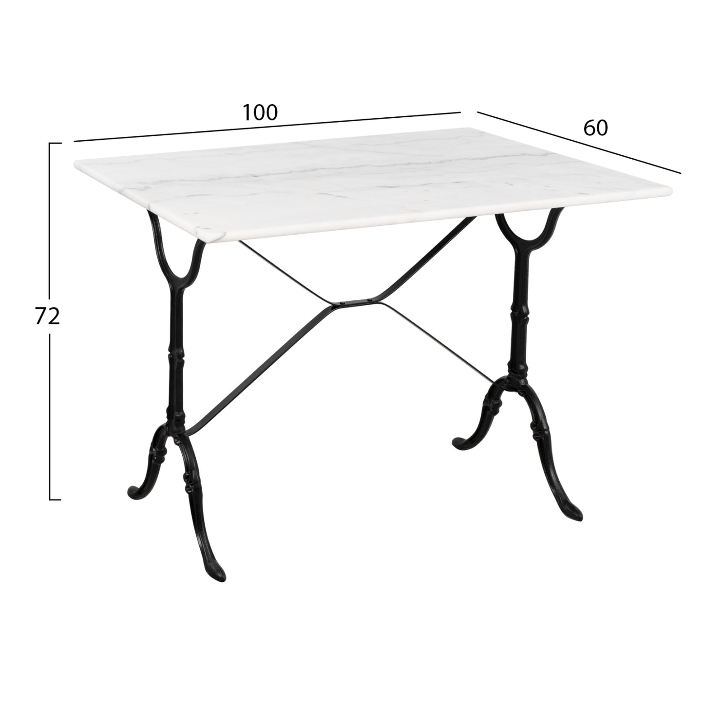 OUTDOOR DINING SET 5 PCS ZETA METAL MARBLE CAST IRON