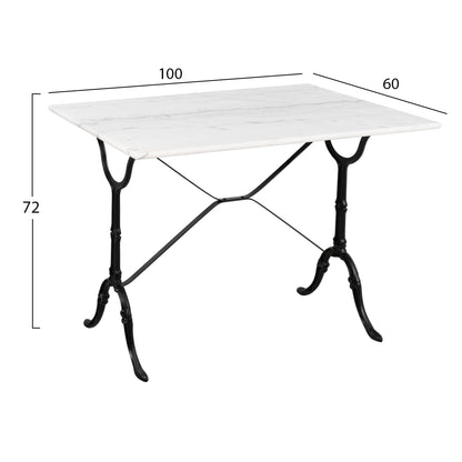 OUTDOOR DINING SET 5 PCS ZETA METAL MARBLE CAST IRON