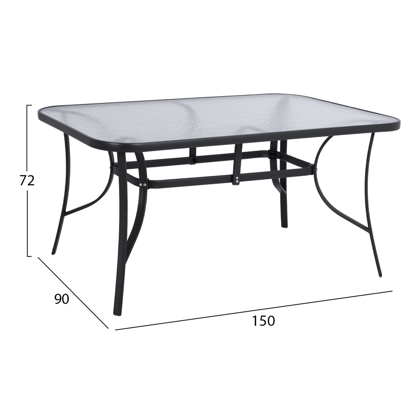 OUTDOOR DINING SET 5 PCS REDAN METAL TEXTILENE BLACK & DARK GREY