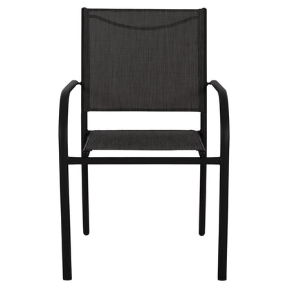 OUTDOOR DINING SET 5 PCS REDAN METAL TEXTILENE BLACK & DARK GREY