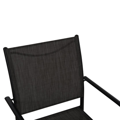 OUTDOOR DINING SET 5 PCS REDAN METAL TEXTILENE BLACK & DARK GREY