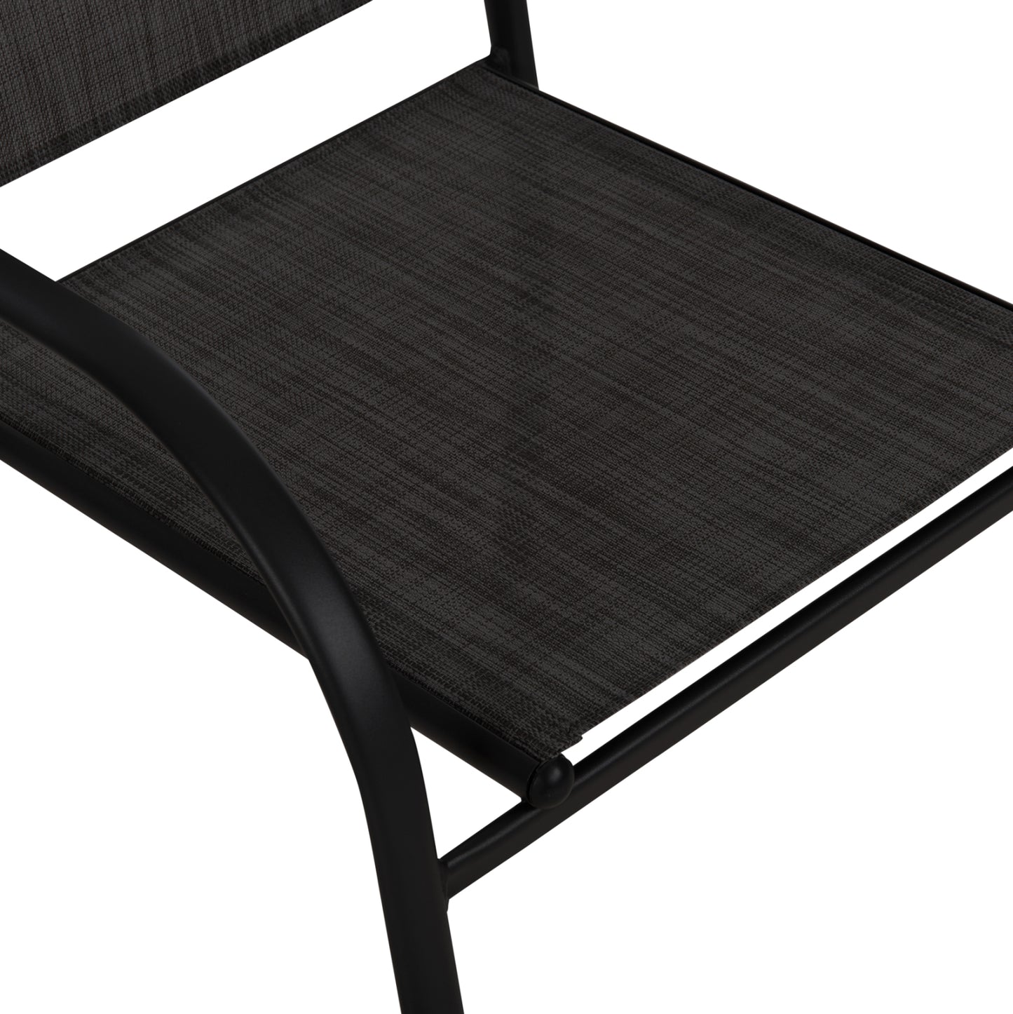 OUTDOOR DINING SET 5 PCS REDAN METAL TEXTILENE BLACK & DARK GREY