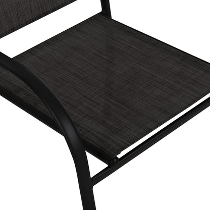 OUTDOOR DINING SET 5 PCS REDAN METAL TEXTILENE BLACK & DARK GREY