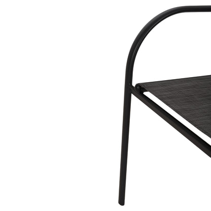 OUTDOOR DINING SET 5 PCS REDAN METAL TEXTILENE BLACK & DARK GREY