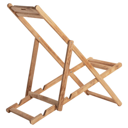 SUN LOUNGER WITHOUT ARMREST LEMNOS SOLID BEECH IMPREGNATED NATURAL