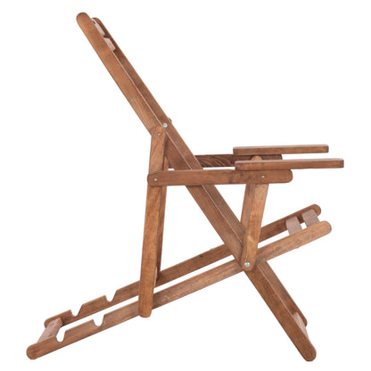 LOUNGE CHAIR WITH ARMREST LIMNOS EMB/SMOS WALNUT 62,5x97x105