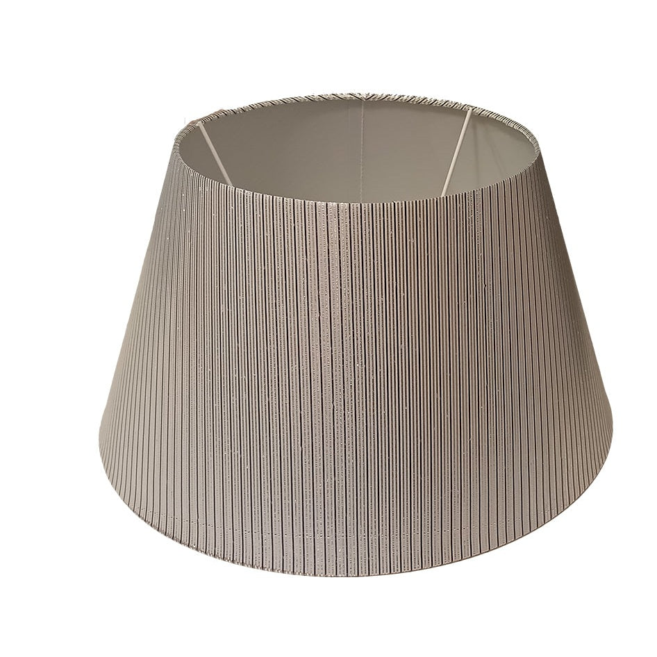 Καπέλο για Φωτιστικό Υφασμάτινο Ασημί με Μαύρες Ρίγες 39x39x23