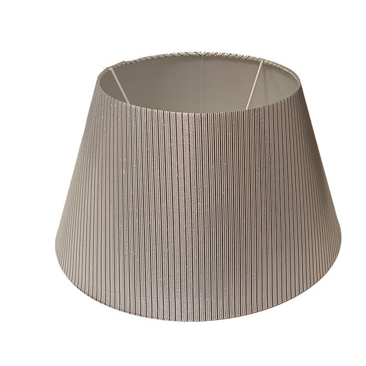 Καπέλο για Φωτιστικό Υφασμάτινο Ασημί με Μαύρες Ρίγες 39x39x23