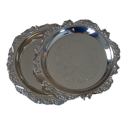 Σετ 6 Επάργυρα Στρογγυλά Σουβέρ 10εκ