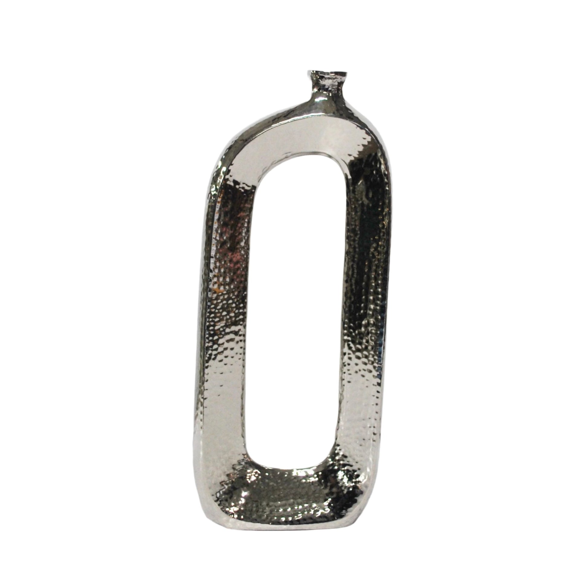 Ασημί Διακοσμητικό Επιτραπέζιο Σφυρήλατο Βάζο 13x2.5x30.5