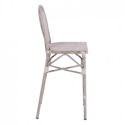 ΣΚΑΜΠΩ ΑΛΟΥΜΙΝΙΟΥ BAMBOO LOOK ΠΑΤΙΝΑ ΛΕΥΚΟ ΜΕ TEXTLINE 41x52x116