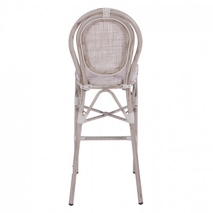 ΣΚΑΜΠΩ ΑΛΟΥΜΙΝΙΟΥ BAMBOO LOOK ΠΑΤΙΝΑ ΛΕΥΚΟ ΜΕ TEXTLINE 41x52x116
