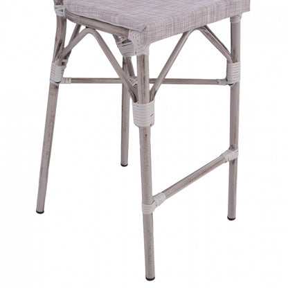 ΣΚΑΜΠΩ ΑΛΟΥΜΙΝΙΟΥ BAMBOO LOOK ΠΑΤΙΝΑ ΛΕΥΚΟ ΜΕ TEXTLINE 41x52x116